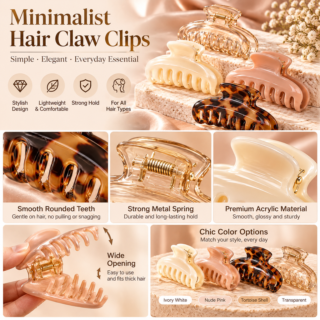 Belvuko Minimalist Hair Claw Clips detail image 2
