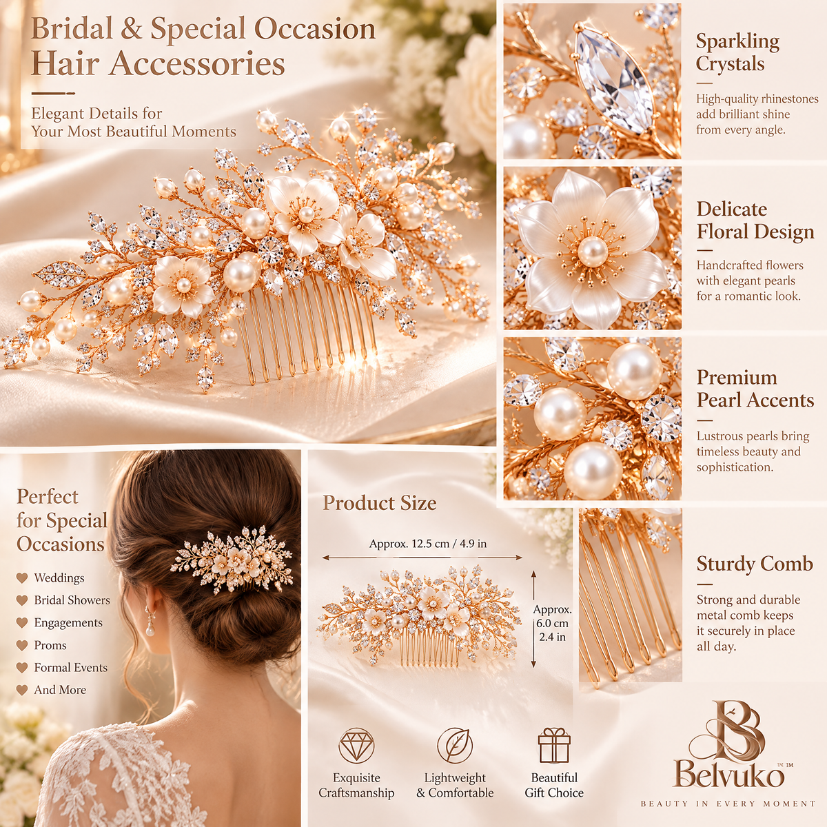 Belvuko Bridal & Special Occasion Hair Accessories detail image 4
