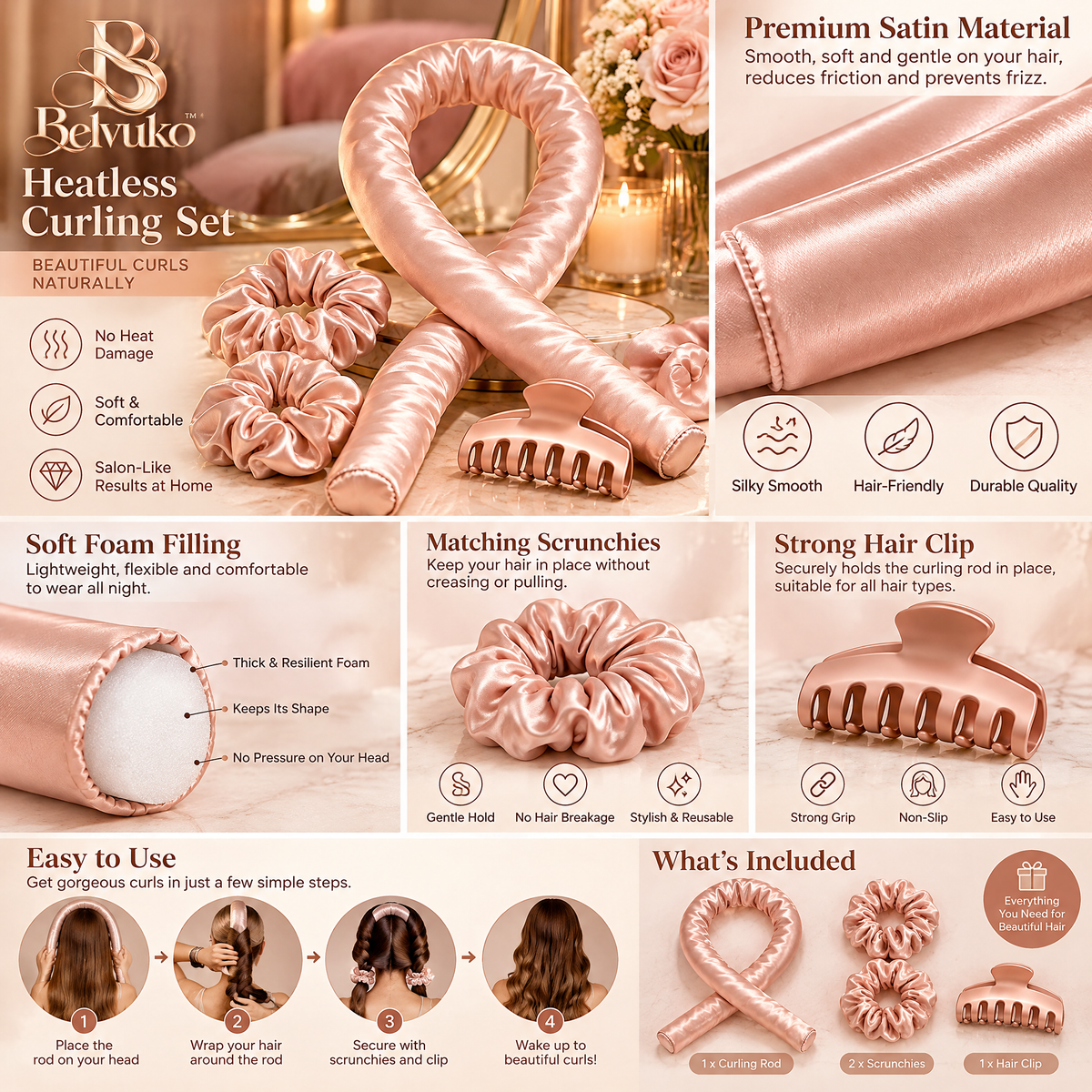 Belvuko Heatless Curling Set detail image 3