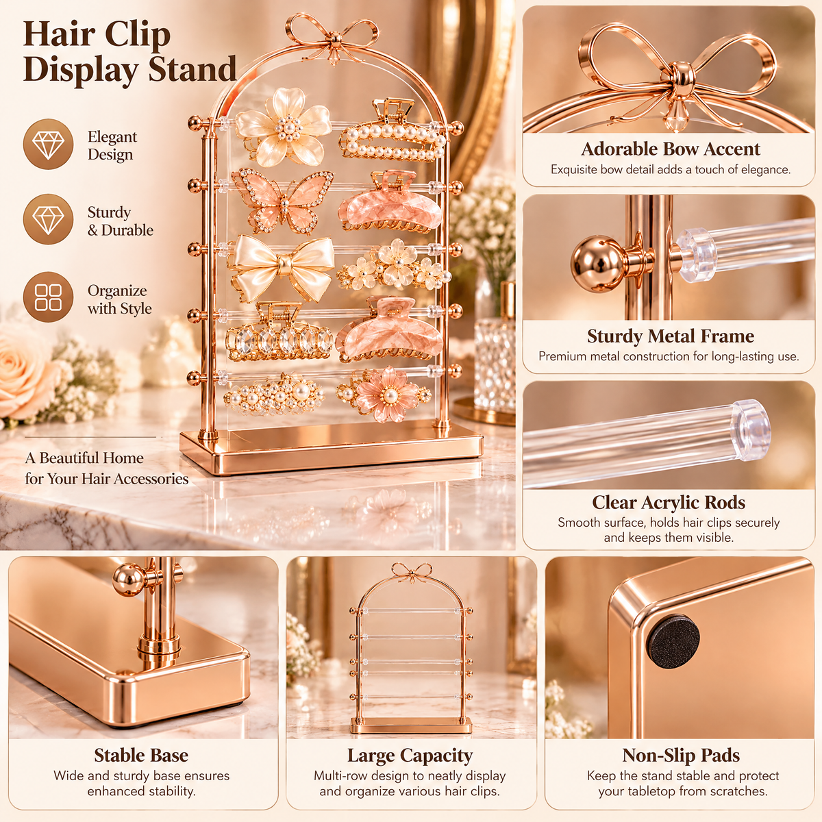 Belvuko Hair Clip Display Stand detail image 1